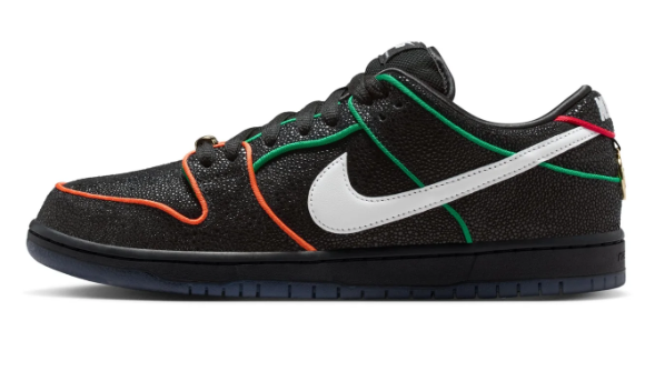 Nike SB Dunk Low Pro QS 'Black White Challenge Red' Men's